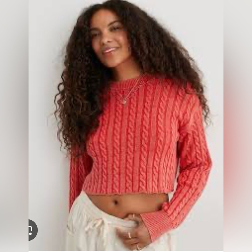 Aerie Mini Cable Sweater Red Size XS and S